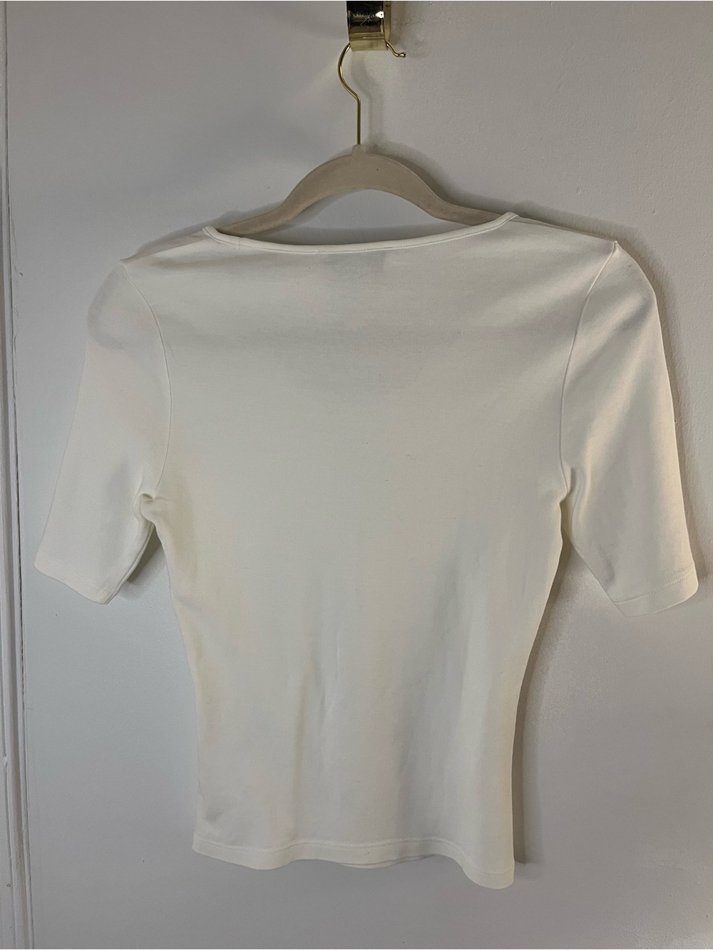 COS Cream Scoop Neck Short Sleeve Top - Picture 6 of 6